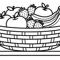 basket of fresh fruits with apples bananas and strawberries
