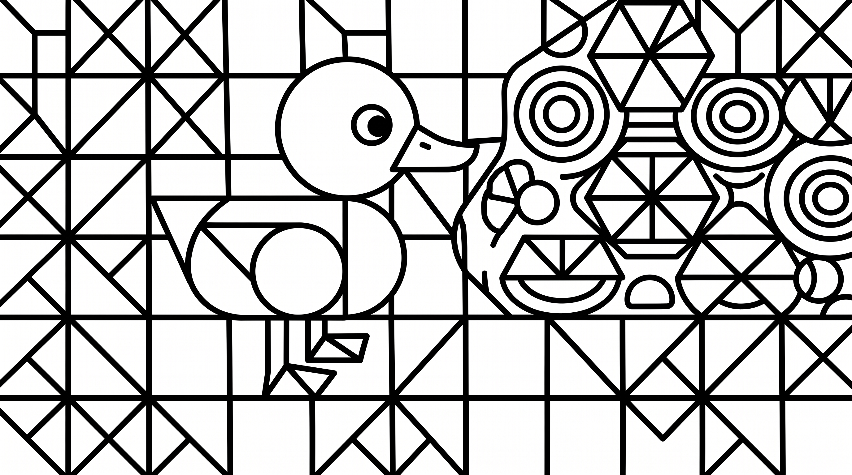 Cute duckling waddling beside lily pond coloring page to print
