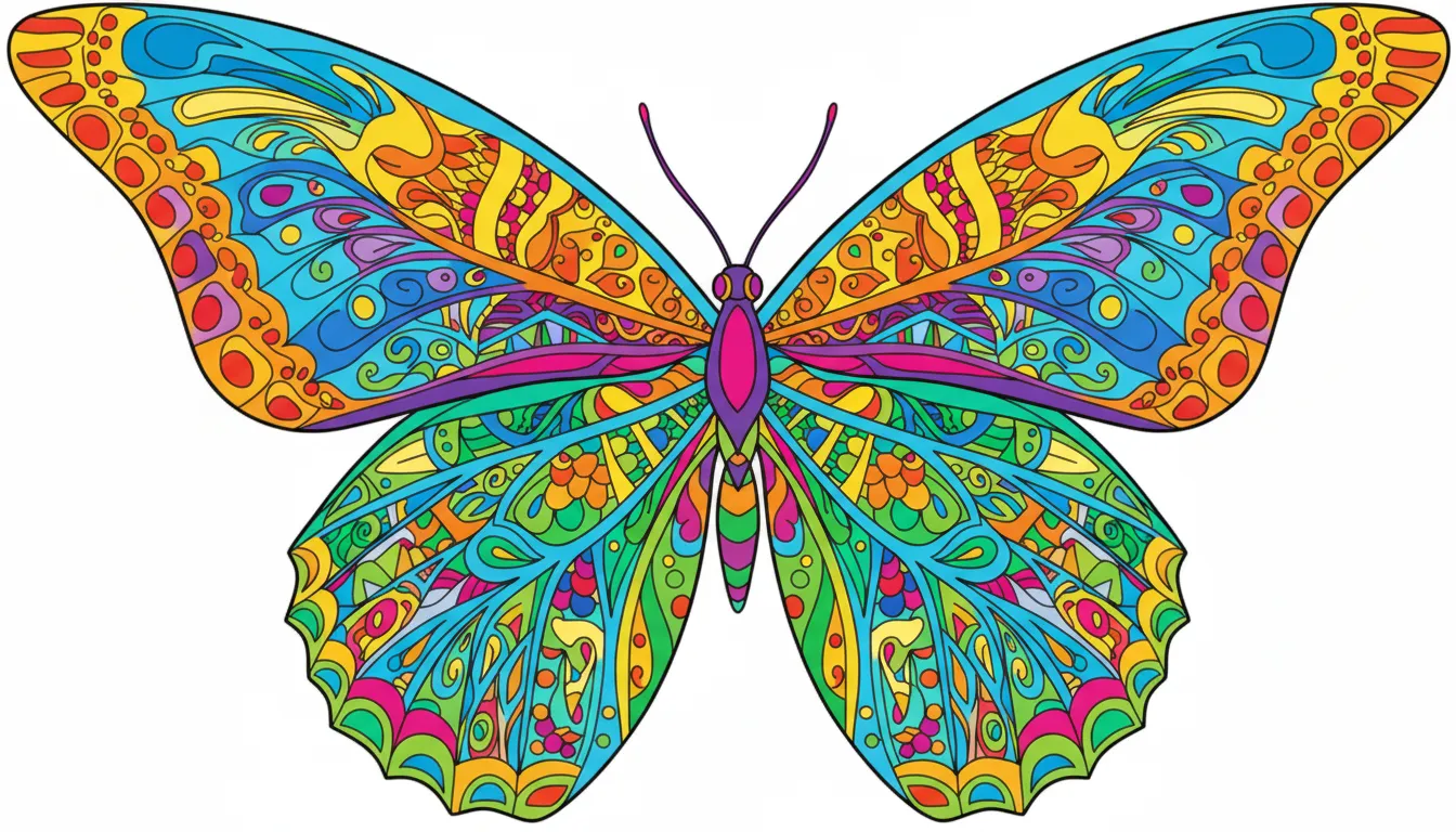 butterfly wing patterns and textures coloring page to print