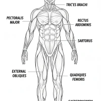 detailed diagram of the human muscular system