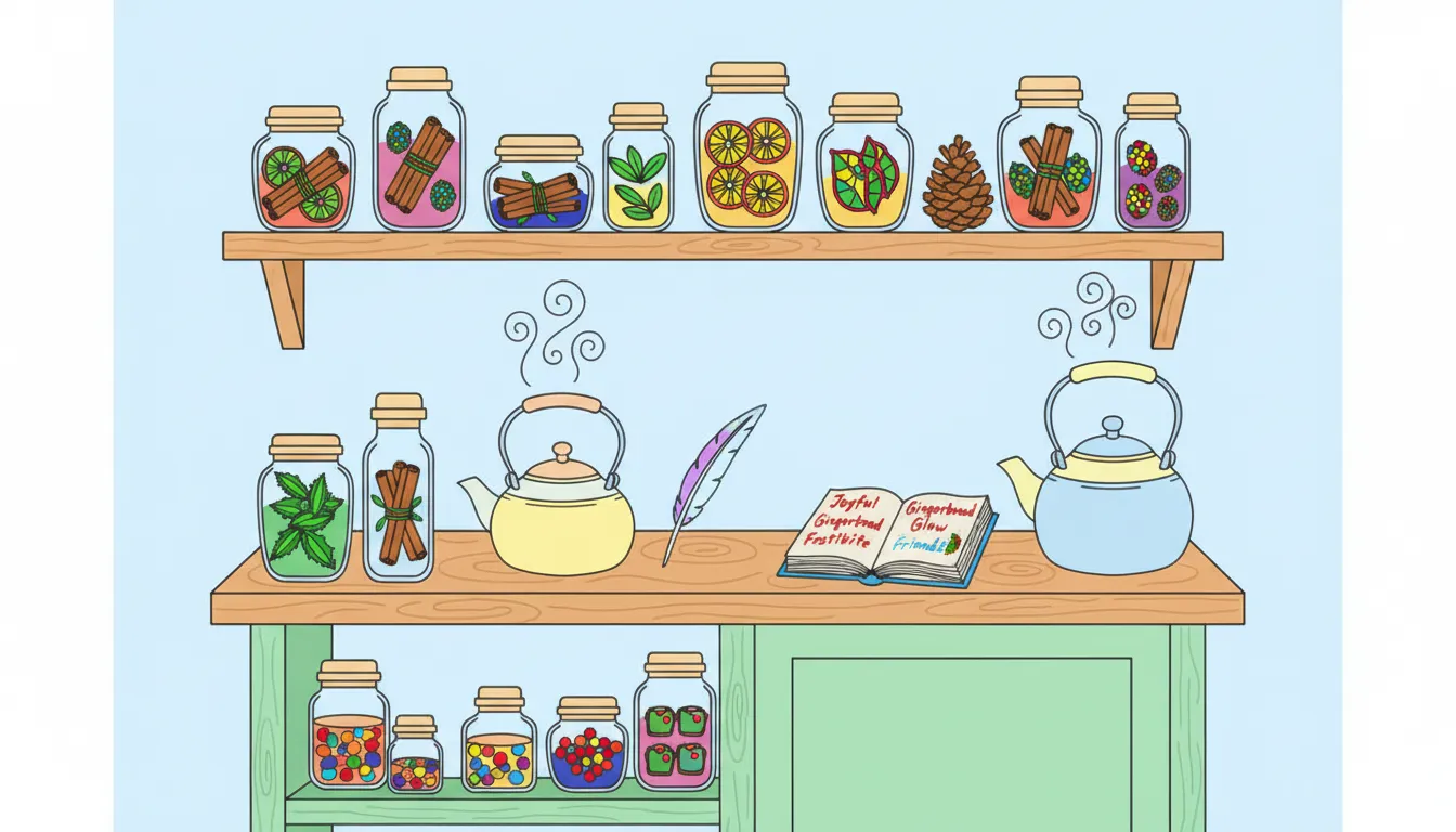 Christmas apothecary for winter remedies coloring page to print