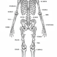 A detailed diagram of the human skeletal system.