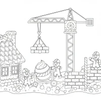 Christmas gingerbread construction site