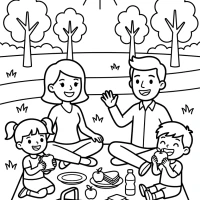 family having a picnic in the park