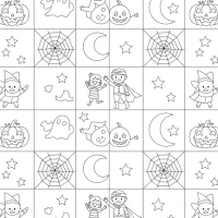 Halloween party with costumes and pumpkins