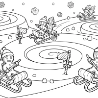 silly sled race on candy terrain