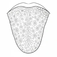 Human tongue with taste buds and texture