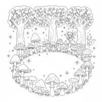 magical forest fairy circle with lights