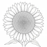 A detailed diagram of a sunflower showing its seeds and petals.