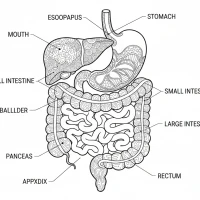 human digestive system diagram with labels