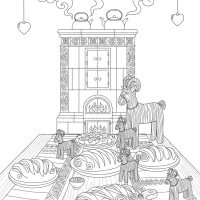 scandinavian julbord table scene
