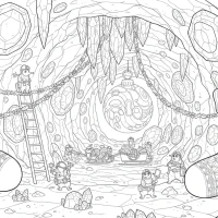 Christmas grotto with mole tunnel and geodes