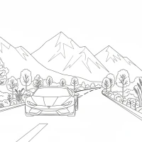 sleek car on mountain highway
