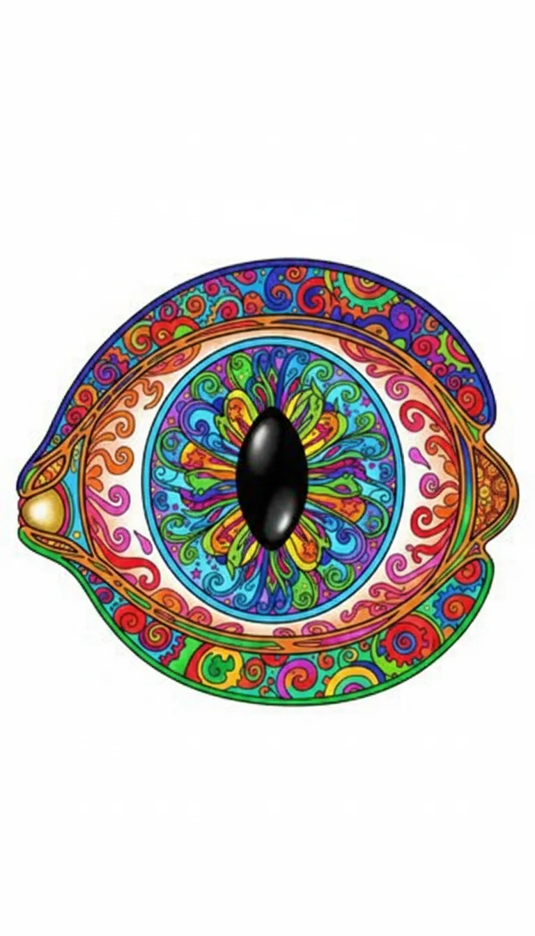 human eye cross-section with iris and pupil coloring page to print