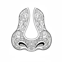 Detailed human nose with nostrils