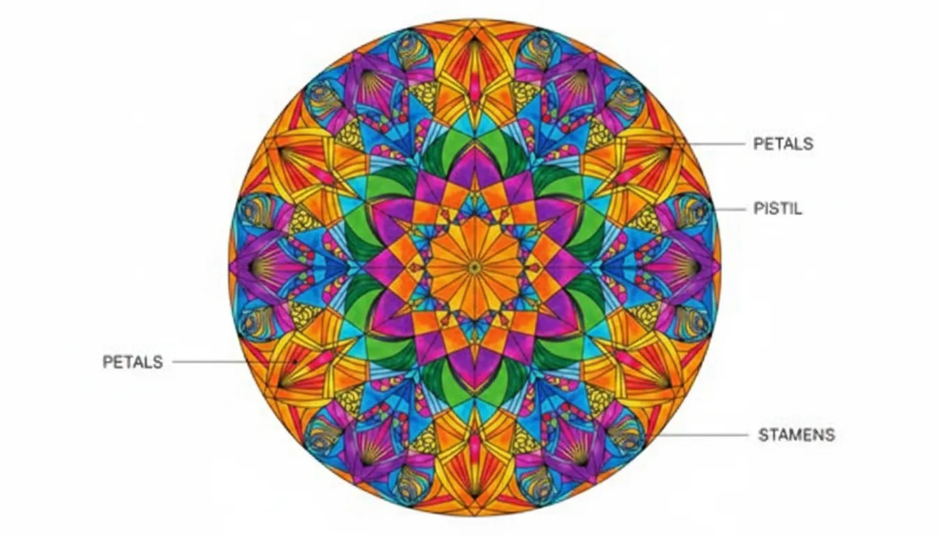flower parts diagram coloring page to print