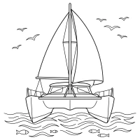 catamaran scenery for coloring