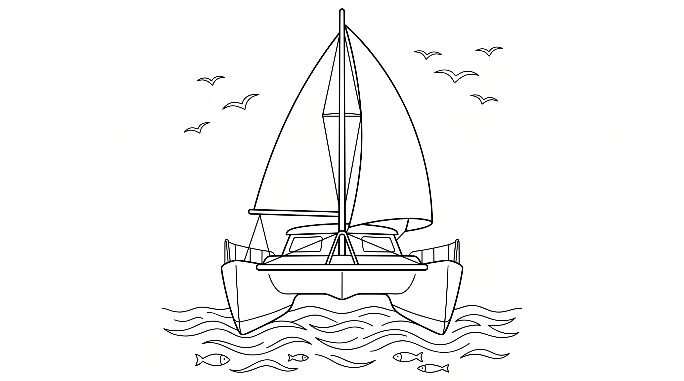 catamaran scenery for coloring coloring page to print