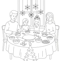 family making pierogi for polish christmas
