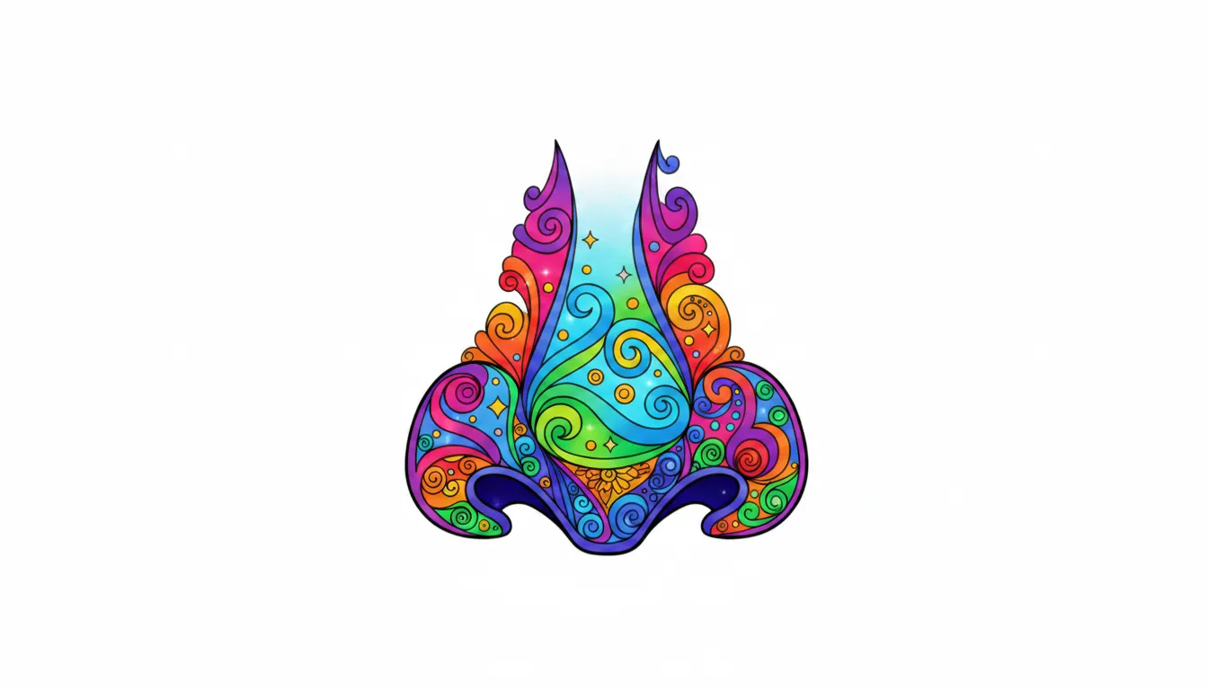 Detailed human nose with nostrils coloring page to print