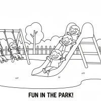 City park with playground lovers