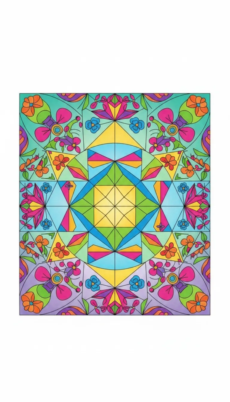 A scene of a beautiful garden with a pond and lotuses. coloring page to print