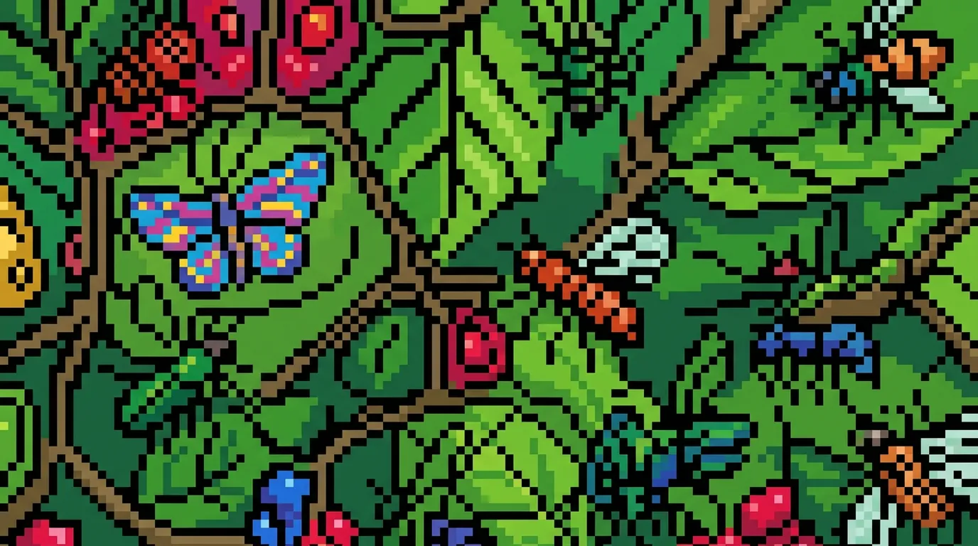 Microscope view of tiny insects on a leaf coloring page to print