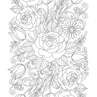 floral pattern with roses, daisies and tulips