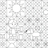 Child and dog playing outdoors on a sunny day