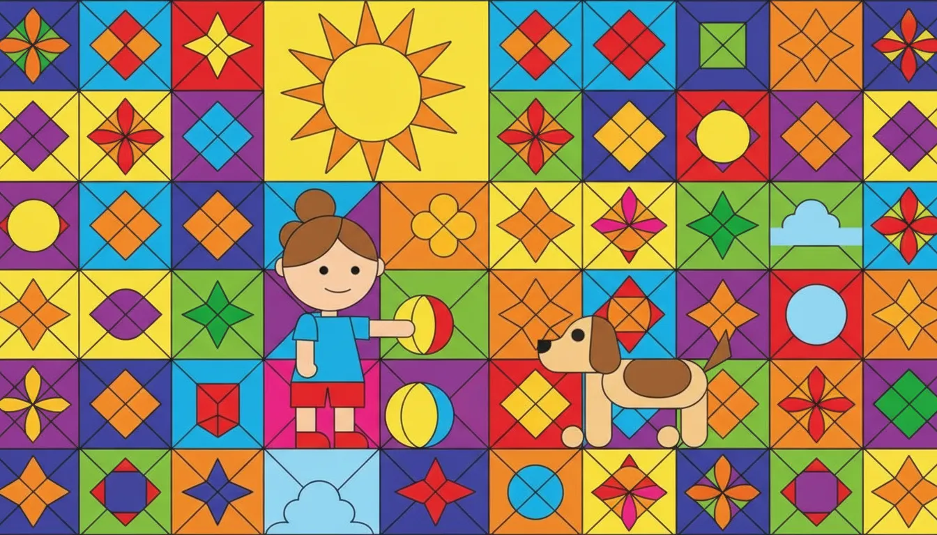 Child and dog playing outdoors on a sunny day coloring page to print