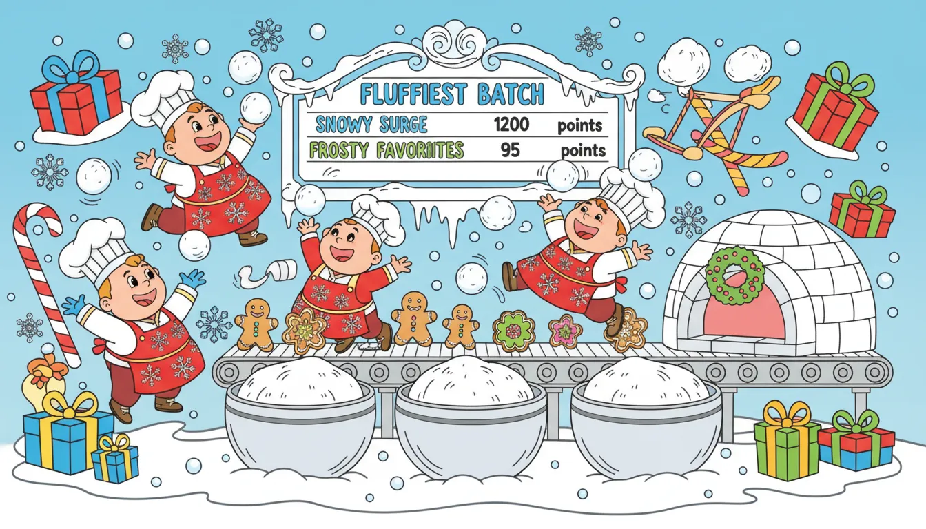 silly snowball bakery Christmas theme coloring page to print