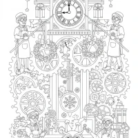 Christmas clocktower workshop with joyful gears