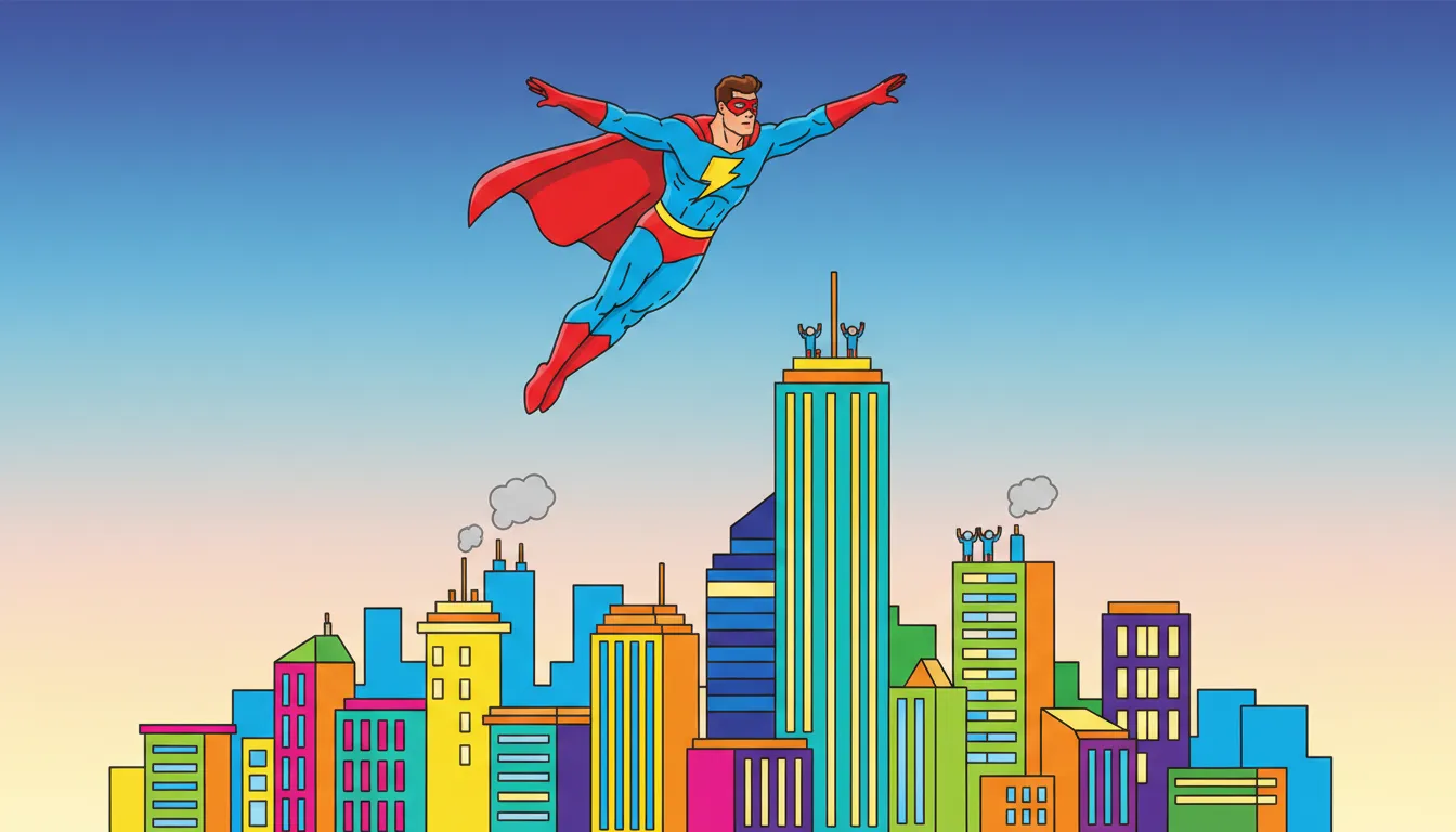 superhero rescuing people from tall building coloring page to print