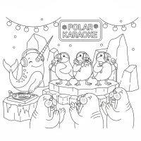 Funny Christmas polar karaoke scene