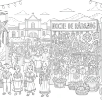 Oaxaca Christmas Market with Piñatas and Festivities
