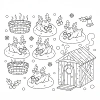 Christmas reindeer spa scene