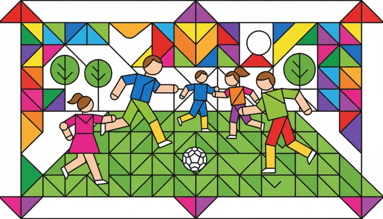 Friends playing soccer on grassy field coloring page to print