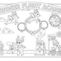 Christmas reindeer flight school adventuress