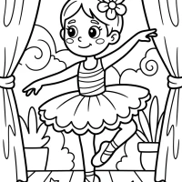 Elegant ballet dancer in tutu on stage