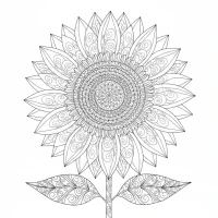 detailed sunflower with petals and center